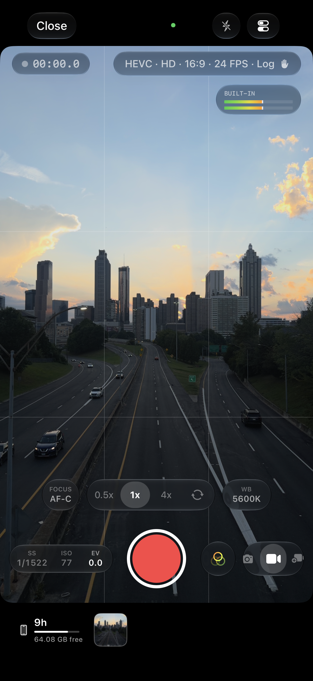 Remjet video camera with exposure, focus, and white balance controls
