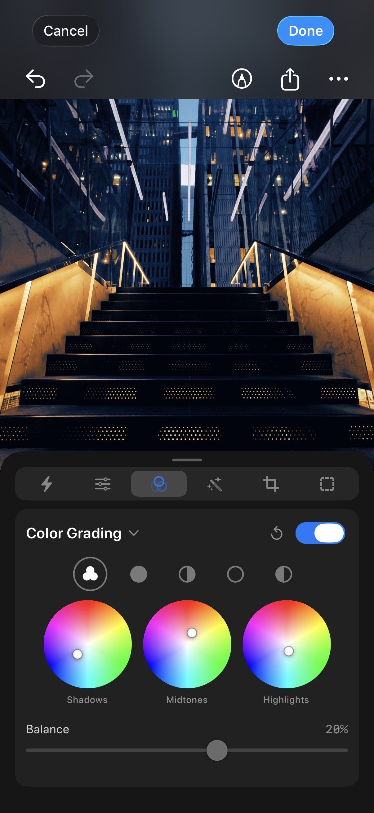 Remjet color grading interface